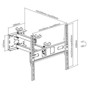 REACONDICIONADO SOPORTE CON BRAZO TV LED, LCD 32"-55" CROMAD - CR0910-1
