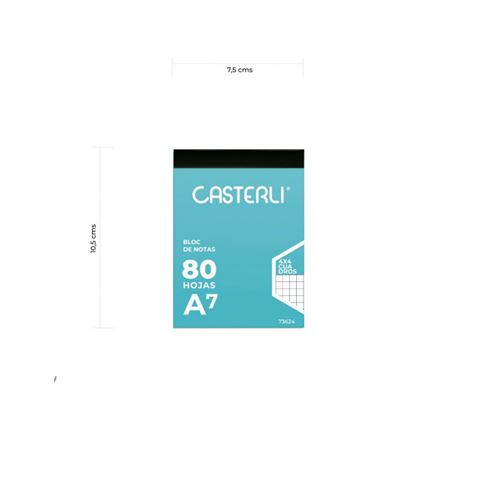 BLOC DE 80 NOTAS ENCOLADAS DE CUADROS A7 CASTERLI - 73623