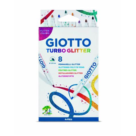 CAJA 8 ROTULADORES TURBO GLITTER GIOTTO - 425800