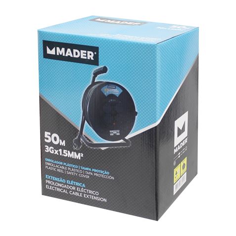 ENROLLADOR DE CABLE 50 METROS CABLE 3X1.5MM MADER - 68024-1