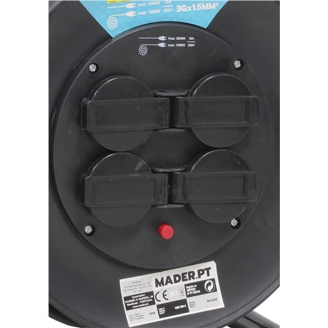 ENROLLADOR DE CABLE 50 METROS CABLE 3X1.5MM MADER - 68024-2