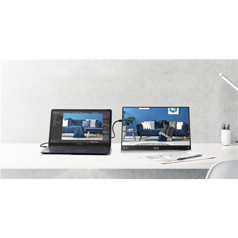 MONITOR PORTATIL 15.6" FHD MB166B FUNDA SOPORTE INTEGRADA USB TIPO C ASUS - MB166B-1