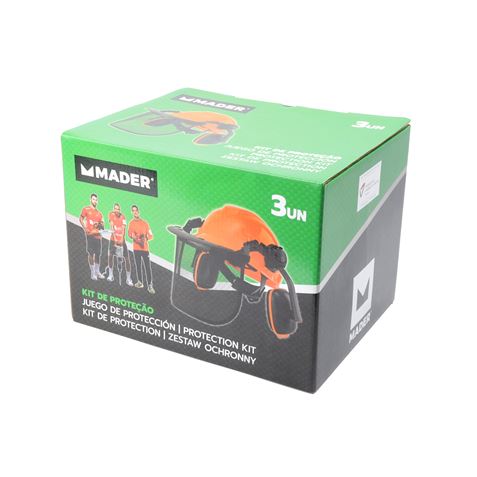 CASCO + PROTECTOR FACIAL + AURICULARES MADER - 49040-3