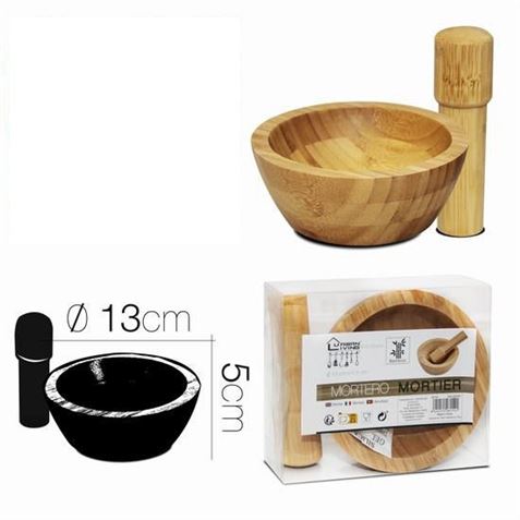 MORTERO DE COCINA 13CM BAMBU