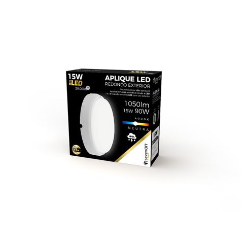 APLIQUE LED EXTERIOR RECONDO BLANCO 15W 1050LM - 09314-1