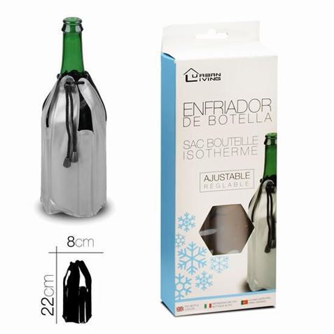 Enfriador de botellas de diseño singular con y sin iluminación LED, modelo  de mesa de pie, ALT 110 cm