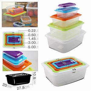 PACK 5 TUPPER PLASTICOS APILABLES COLORES URBAN LIVIN - 24288