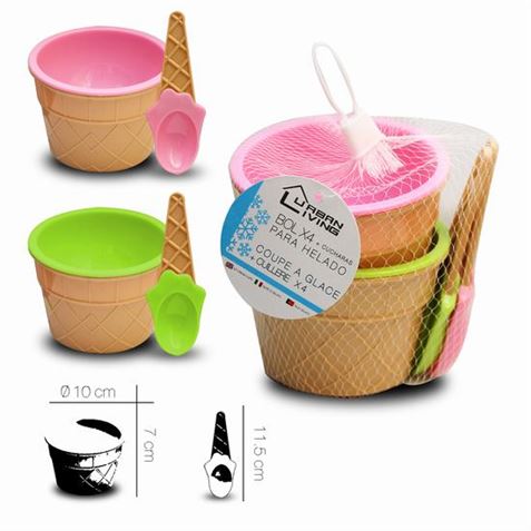 PACK 2 VASITOS HELADO + CUCHARAS REUTILIZABLES URBAN LIVING