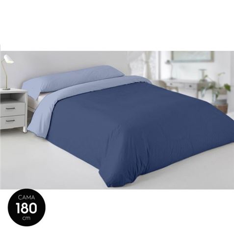 COLCHA NORDICA 260X240CM 50% ALGODON AZUL LISA HBS - 5071780528.