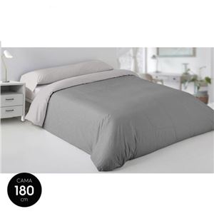 COLCHA NORDICA 260X240CM 50% ALGODON GRIS LISA HBS