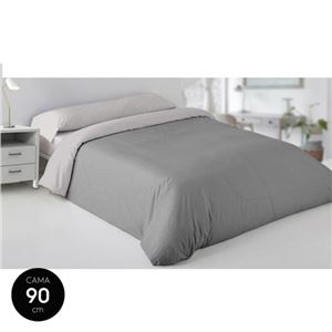 COLCHA NORDICA 150X220CM 50% ALGODON GRIS LISA HBS