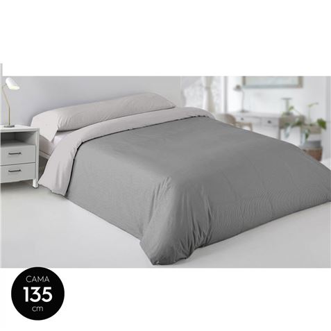 COLCHA NORDICA 220X220CM 50% ALGODON GRIS LISA HBS - 5071780123.