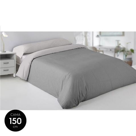 COLCHA NORDICA 240X220CM 50% ALGODON GRIS LISA HBS - 5071780125.