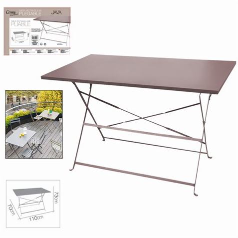 MESA METALICA RECTANGULAR PLEGABLE 110X70 - 11006