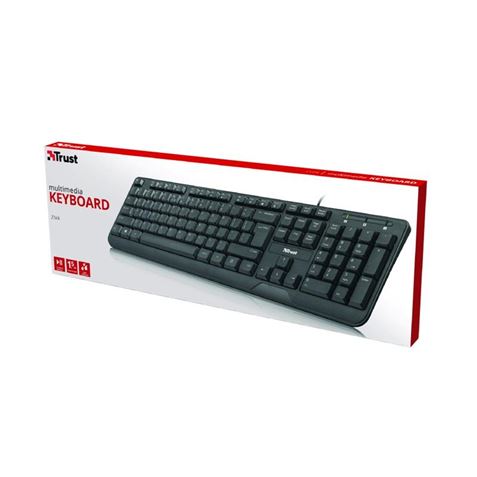 TECLADO MULTIMEDIA ZIVA RESISTENTE DERRAMES TRUST - 22051-1