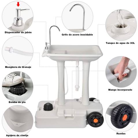 LAVABO PORTÁTIL 30 LITROS MUVIP - MV0483-3