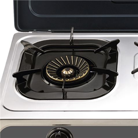 COCINA GAS INOX 3 FUEGOS SERIE STRONG + TAPA MUVIP - MV0453-1