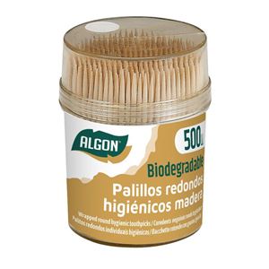 BOTE 500 PALILLOS REDONDOS BIODEGRADABLE ALGON - BA01019175205.