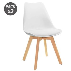 REACONDICIONADO PACK 2 SILLAS DESIGN D200 BLANCAS MUVIP