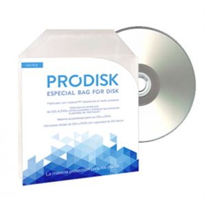 Paquete 100 sobres plasticos para CD / DVD Prodisk - 50572