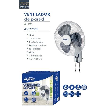 VENTILADOR DE PARED 40CM 45W AVANT - AV7729-1