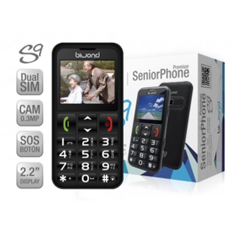 REACONDICIONADO TELEFONO S9 DUAL SIM SENIOR PHONE NEGRO BIWOND - 51263