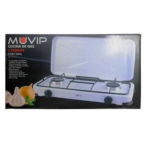 REACONDICIONADA COCINA DE GAS 2 FUEGOS BLANCA MUVIP - MV0194-3