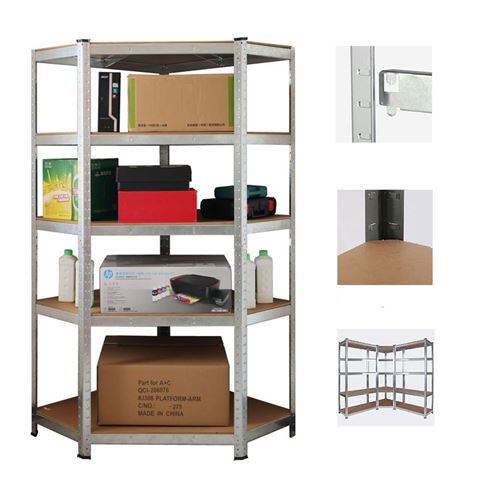 ESTANTERIA METÁLICA ESQUINERA GALVANIZADA 5 BALDAS 180X90X40X90CM BLIM - BL0400-1