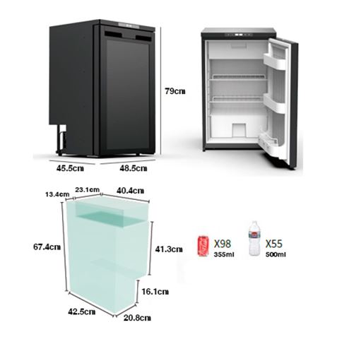 NEVERA FIJA CON COMPRESOR 12V 82 LITROS 80W MUVIP - MV0508ESP