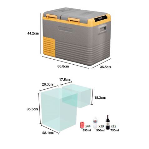 NEVERA PORTATIL CON COMPRESOR 32 LITROS DOBLE ZONA MUVIP - MV0511ESP