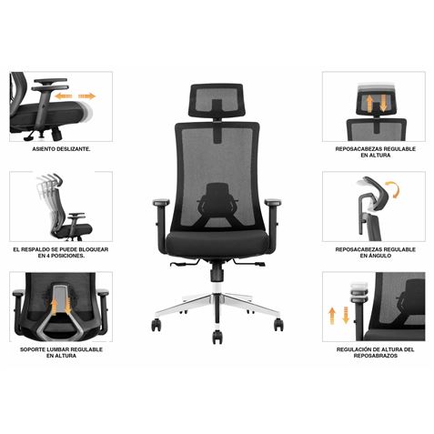 SILLA OFICINA GAMA SENIOR SE8000 CROMAD - CR1130-5