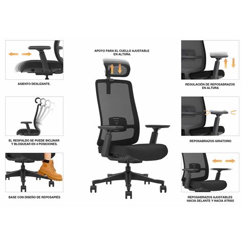 SILLA OFICINA GAMA SENIOR SE9000 CROMAD - CR1131-4 SILLA OFICINA GAMA SENIOR SE9000 CROMAD - CR1131-4