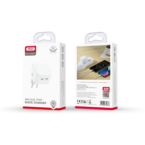 CARGADOR DE CORRIENTE L102 35W 2 X TIPO C XO BLANCO - XOL102-1