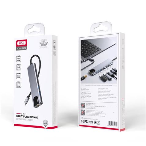 ADAPTADOR TIPO C HUB013 6 EN 1 XO - XOHUB013-1 ADAPTADOR TIPO C HUB013 6 EN 1 XO - XOHUB013-1
