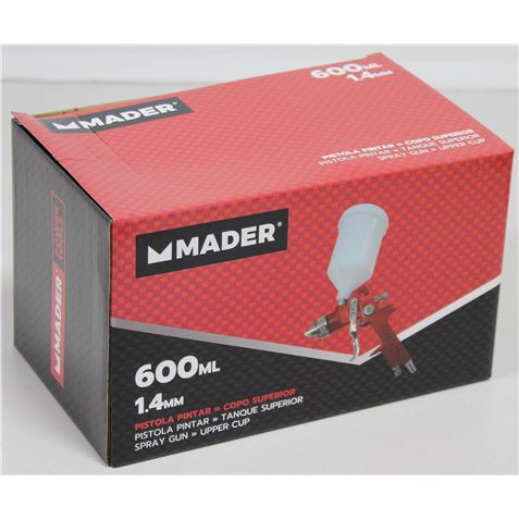PISTOLA PINTAR VASO SUPERIOR, 1.4mm. 600mL. MADER - 35221-1