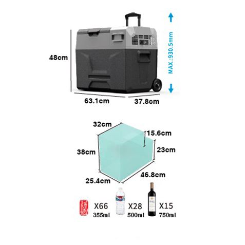 NEVERA DE COMPRESOR PORTATIL CON RUEDAS 40 LITROS 50W MUVIP - MV0465ESP