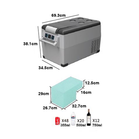 NEVERA DE COMPRESOR PORTATIL 31 LITROS 50W MUVIP - MV0466ESP