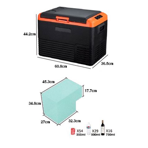 NEVERA DE COMPRESOR PORTATIL 37 LITROS 55W MUVIP - MV0475ESP