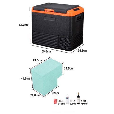 NEVERA DE COMPRESOR PORTATIL 50 LITROS 70W MUVIP - MV0476ESP
