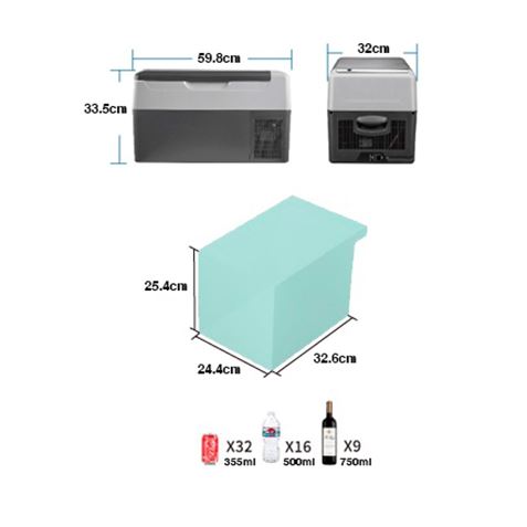 NEVERA DE COMPRESOR PORTATIL 20 LITROS 50W MUVIP - MV0504ESP