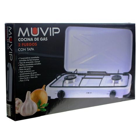 COCINA DE GAS 2 FUEGOS BLANCA MUVIP - MV0194-4