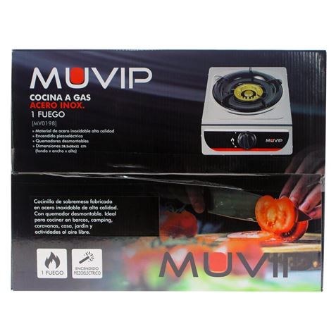 COCINA GAS INOX 1 FUEGO MUVIP - MV0198-2