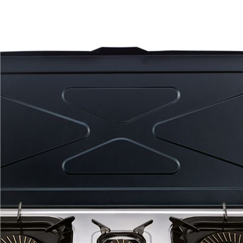 COCINA GAS INOX 3 FUEGOS SERIE STRONG + TAPA MUVIP - MV0453-3