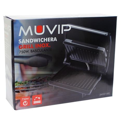 SANDWICHERA INOX GRILL 750W MUVIP - MV0188-2