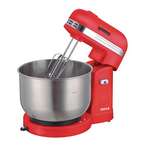 BATIDORA AMASADORA CON BOWL 3.5L 350W ACERO INOX ROJA JOCCA - 1586-1