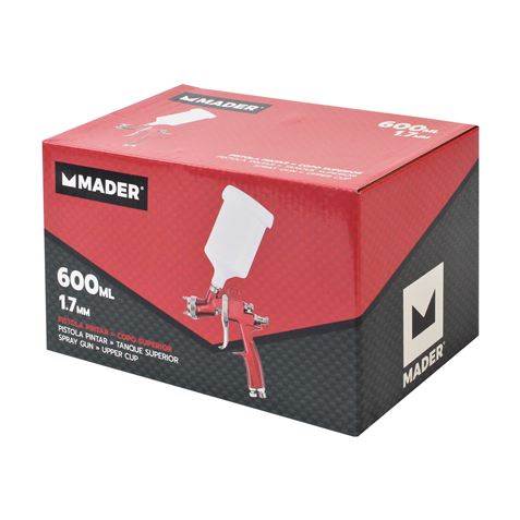 PISTOLA PINTAR VASO SUPERIOR, 1.7mm. 600mL. MADER - 35222-1