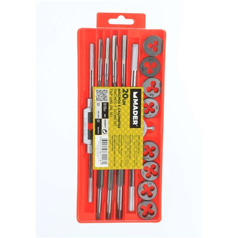 JUEGO MACHOS Y COJINETES 20 PCS MADER - 61118-1