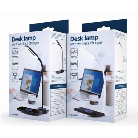 LAMPARA LED CON CARGADOR INALAMBRICO 10W GEMBIRD - TAWPC10LED01-1