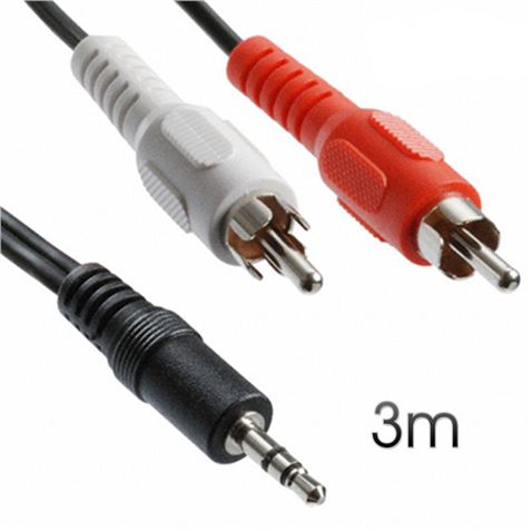 CABLE STEREO MINI JACK 3.5 - RCA AUDIO 3M CROMAD - CR0140