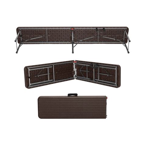 BANCO PLEGABLE RECTANGULAR EFECTO RATAN - 76144-1